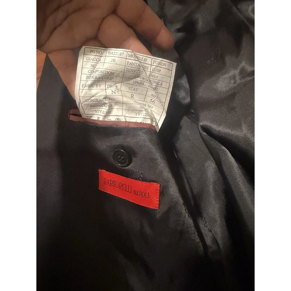 Bartorelli Napoli Wool,Cashmere Blazer 44 Black Sport Coat, See Measurements